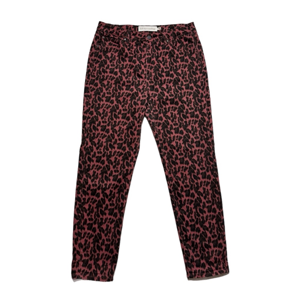 Soft Surroundings Terracotta Animal Print Stretchy Jeans Pants 14
